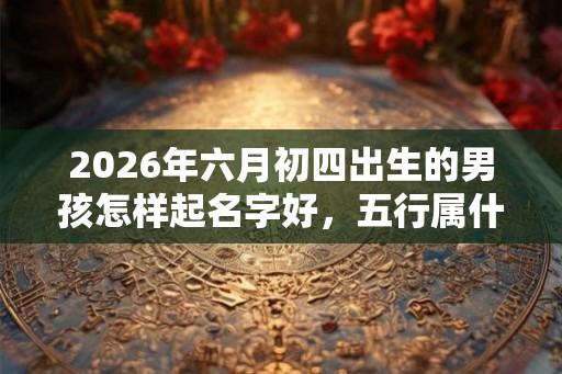 2026年六月初四出生的男孩怎样起名字好，五行属什么