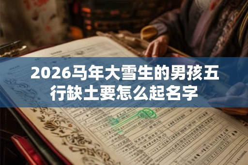 2026马年大雪生的男孩五行缺土要怎么起名字