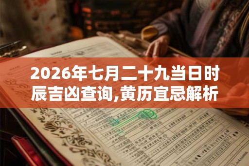 2026年七月二十九当日时辰吉凶查询,黄历宜忌解析