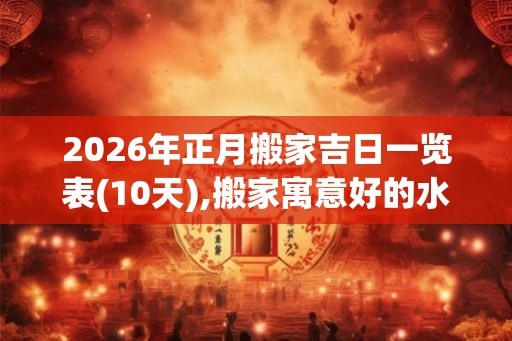 2026年正月搬家吉日一览表(10天),搬家寓意好的水果