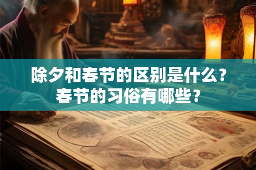除夕和春节的区别是什么？春节的习俗有哪些？