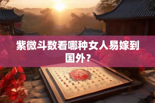 紫微斗数看哪种女人易嫁到国外？