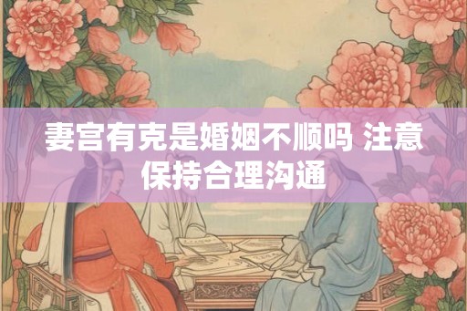妻宫有克是婚姻不顺吗 注意保持合理沟通