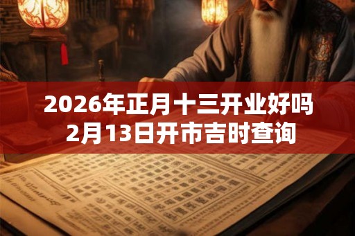 2026年正月十三开业好吗 2月13日开市吉时查询