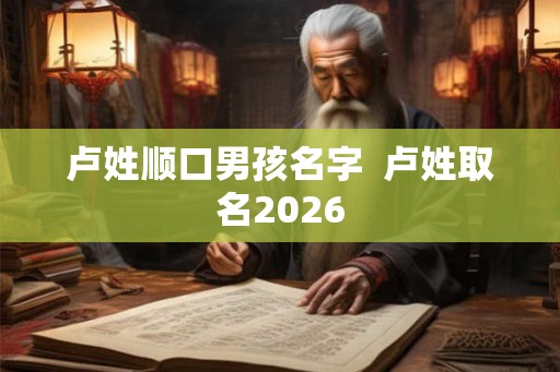 卢姓顺口男孩名字 卢姓取名2026 卢姓顺口男孩名字 卢姓取名2026