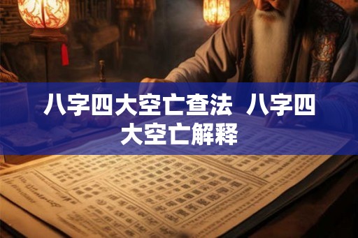 八字四大空亡查法  八字四大空亡解释