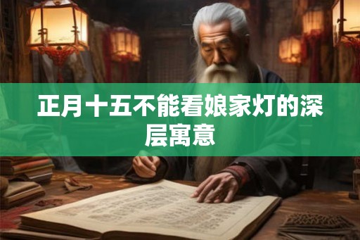 正月十五不能看娘家灯的深层寓意