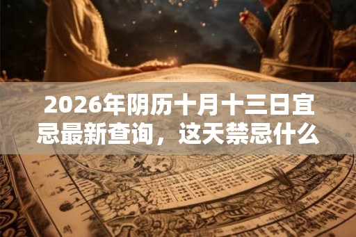2026年阴历十月十三日宜忌最新查询，这天禁忌什么？