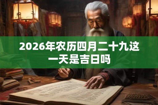 2026年农历四月二十九这一天是吉日吗