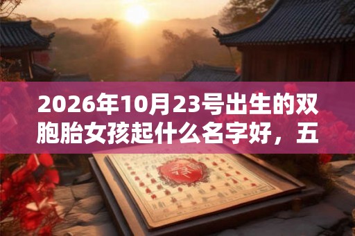 2026年10月23号出生的双胞胎女孩起什么名字好,五行属什么? 2026年10月23号出生的双胞胎女孩起什么名字好,五行属什么?