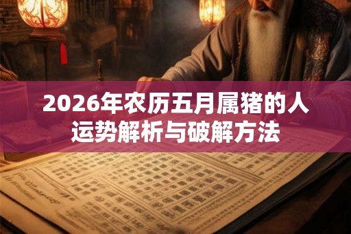 2026年农历五月属猪的人运势解析与破解方法