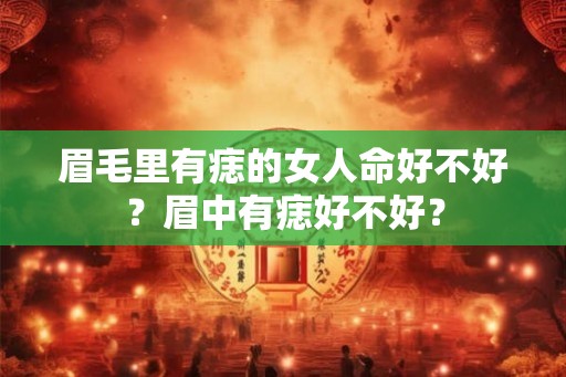 眉毛里有痣的女人命好不好？眉中有痣好不好？