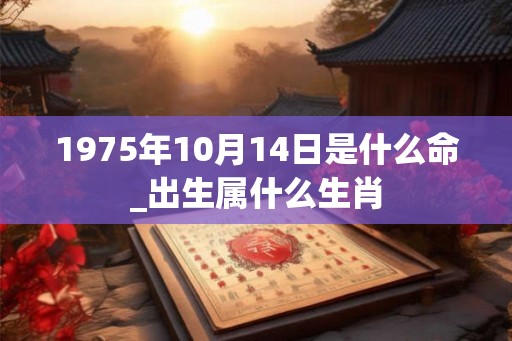 1975年10月14日是什么命_出生属什么生肖