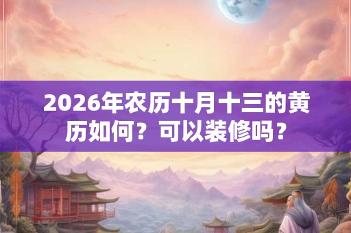 2026年农历十月十三的黄历如何？可以装修吗？