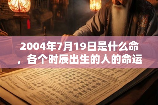 2004年7月19日是什么命,各个时辰出生的人的命运 2004年7月19日是什么命,各个时辰出生的人的命运