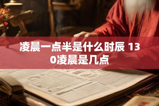 凌晨一点半是什么时辰 130凌晨是几点