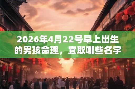 2026年4月22号早上出生的男孩命理，宜取哪些名字？