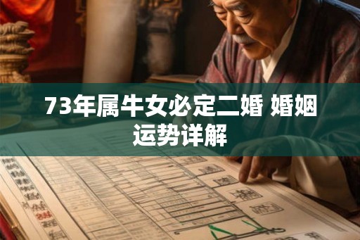 73年属牛女必定二婚 婚姻运势详解