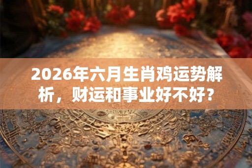 2026年六月生肖鸡运势解析，财运和事业好不好？