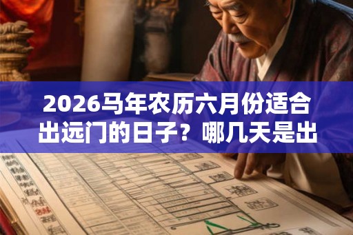2026马年农历六月份适合出远门的日子？哪几天是出行的吉日？