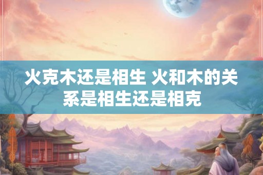 火克木还是相生 火和木的关系是相生还是相克