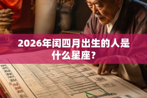 2026年闰四月出生的人是什么星座？