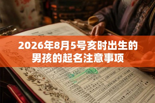 2026年8月5号亥时出生的男孩的起名注意事项