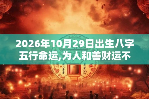 2026年10月29日出生八字五行命运,为人和善财运不错