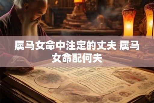 属马女命中注定的丈夫 属马女命配何夫