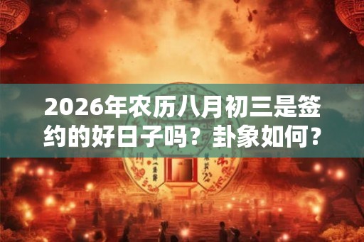 2026年农历八月初三是签约的好日子吗？卦象如何？