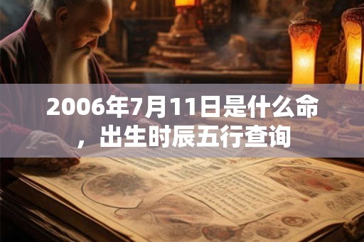 2006年7月11日是什么命,出生时辰五行查询 2006年7月11日是什么命,出生时辰五行查询