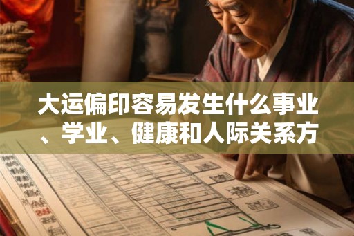 大运偏印容易发生什么事业、学业、健康和人际关系方面的情况？