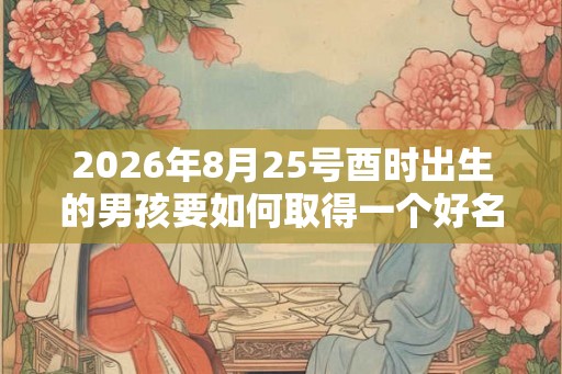 2026年8月25号酉时出生的男孩要如何取得一个好名字