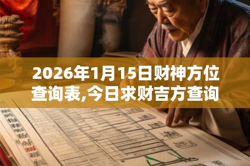 2026年1月15日财神方位查询表,今日求财吉方查询