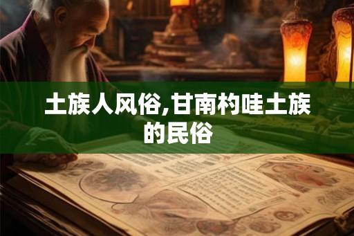 土族人风俗,甘南杓哇土族的民俗
