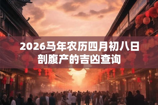 2026马年农历四月初八日剖腹产的吉凶查询
