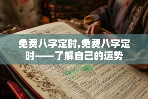 免费八字定时,免费八字定时——了解自己的运势