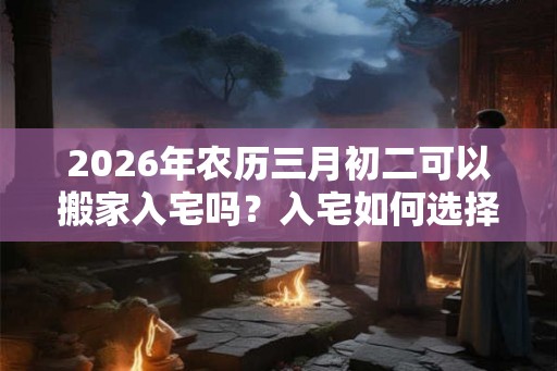 2026年农历三月初二可以搬家入宅吗？入宅如何选择吉日？