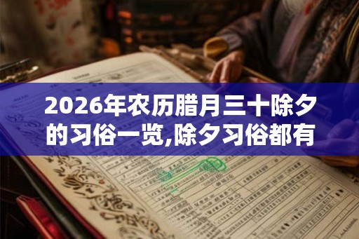 2026年农历腊月三十除夕的习俗一览,除夕习俗都有什么? 2026年农历腊月三十除夕的习俗一览,除夕习俗都有什么?