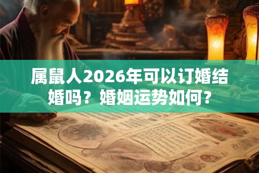 属鼠人2026年可以订婚结婚吗？婚姻运势如何？