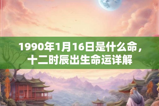 1990年1月16日是什么命,十二时辰出生命运详解 1990年1月16日是什么命,十二时辰出生命运详解