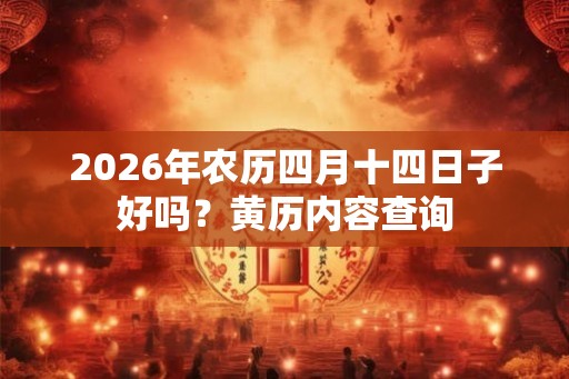 2026年农历四月十四日子好吗?黄历内容查询 2026年农历四月十四日子好吗?黄历内容查询