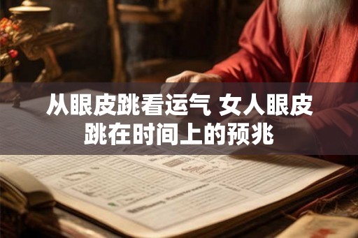 从眼皮跳看运气 女人眼皮跳在时间上的预兆