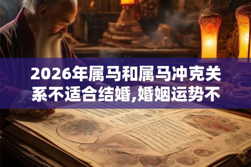 2026年属马和属马冲克关系不适合结婚,婚姻运势不旺盛