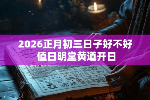 2026正月初三日子好不好 值日明堂黄道开日