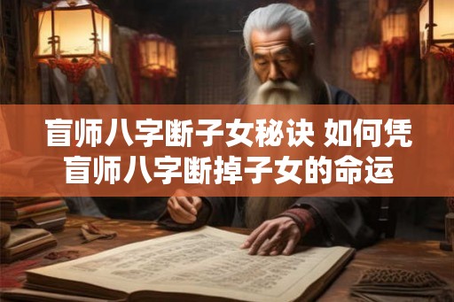 盲师八字断子女秘诀 如何凭盲师八字断掉子女的命运