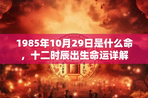 1985年10月29日是什么命，十二时辰出生命运详解
