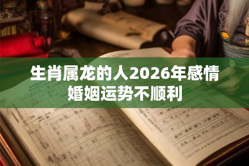 生肖属龙的人2026年感情婚姻运势不顺利