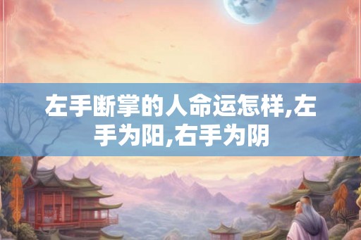 左手断掌的人命运怎样,左手为阳,右手为阴