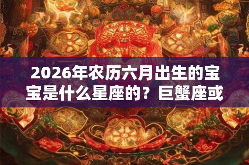 2026年农历六月出生的宝宝是什么星座的？巨蟹座或狮子座